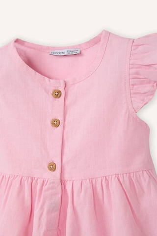 Defacto Flamlı Poplin Elbise Kız Bebek Z7402a226smpn171 Pembe-pn171