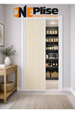 Premium Seri Kapı Seperatörü - Estetik Akordiyon Plise Perdesi Ölçü Aralığı 0-100 Cm X 0-230 Cm Ölçü - 100X230