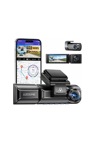M550 Pro 3 Kameralı 150 Derece Görüş Açışı 4k Ultra Hd Gece Görüşlü Wifi Araç İçi Kamera