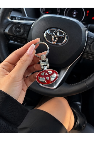 Toyota İle Uyumlu Metal Kırmızı Anahtarlık Aksesuar Corolla Avensis Auris Yaris