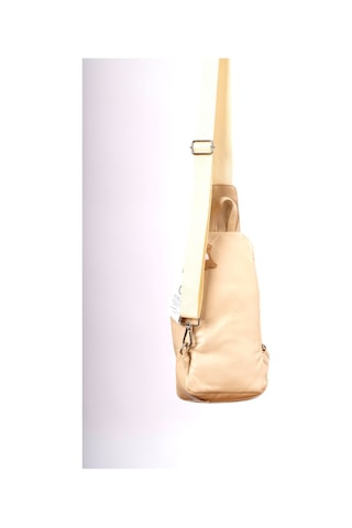 Unisex Krem Hakiki Deri Çapraz Badybag Omuz Ve Göğüs Çantası Usb Çıkışlı Bej