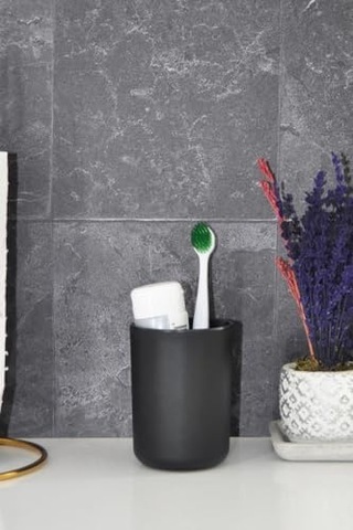 Siyah, Plastik Diş Fırçalık 7,5 10 Cm, Macunluk, Banyo Düzenleyici - Brasil Model Çok Renkli