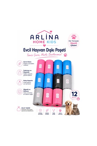 Evcil Hayvan Dışkı Poşeti 12 Rulo