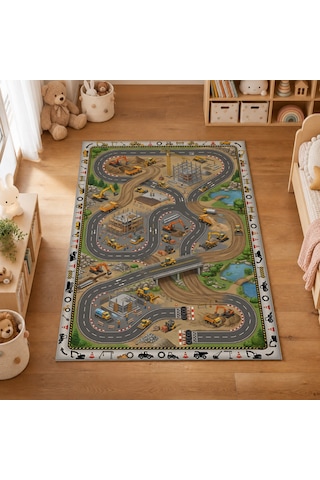 Kartela Halı İnşaat Alanı Kaymaz Taban Çocuk Oyun Halısı - 120 x 180 CM
