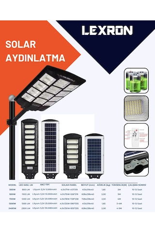 Lexron 500w Solar Aydınlatma