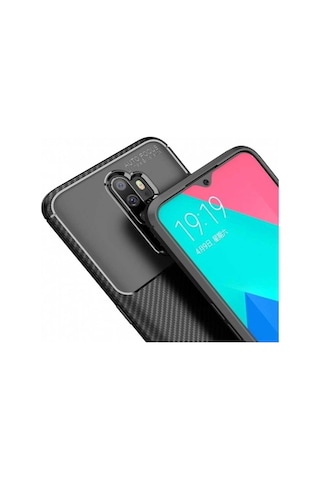 Oppo A5 2020 /a9 2020 Uyumlu Karbon Desenli Negro Silikon Kılıf Siyah
