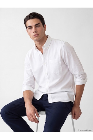 Lcwaıkıkı Classic Beyaz Regular Fit Oxford Erkek Gömlek