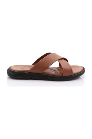 Dgn Hakiki Deri Comfort Rahat Taban Erkek Terlik 826 826-2690-R1755 Taba