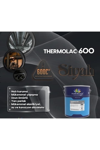 Pamukkale Thermolac 600 Derece Isıya Dayanıklı Boya 5 Kg Siyah