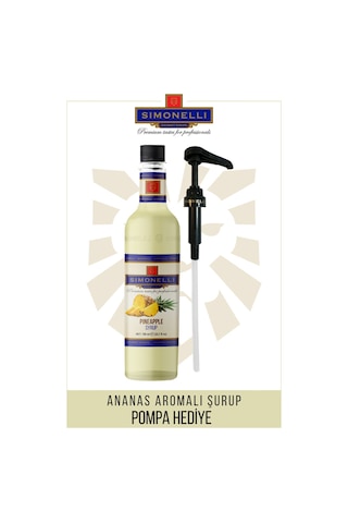 Kahve Şurubu Ananas Aromalı 70 CL + Pompa Sımonellı