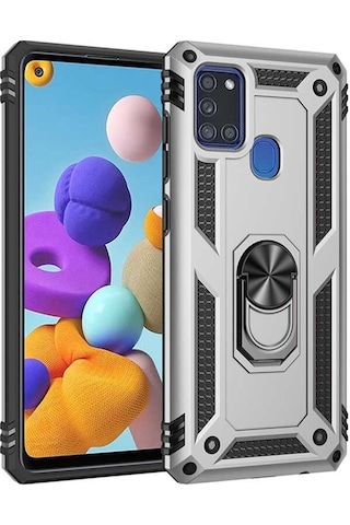 Samsung Uyumlu Galaxy A21S Kilif Zirhli Miknatisli Standli Tank Kapak 407261527