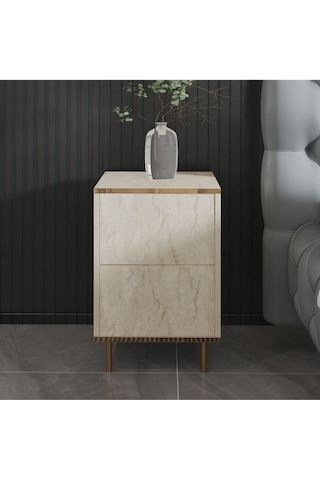 İmaj Komodin Traverten/gold - Bej Bej