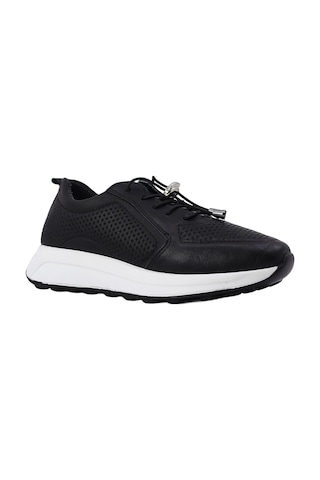 Albishoes Albini Kadın Hakiki Deri Delikli Detaylı Günlük Spor Ayakkabı Siyah