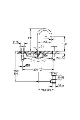 Grohe Atrio 3 Delikli Lavabo Bataryası L-Boyut - 20643GL0 Altın