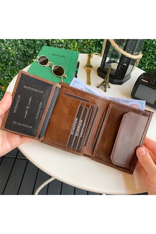 Modica Eretna - Hakiki Deri Bozuk Para Bölmeli Erkek Cüzdan