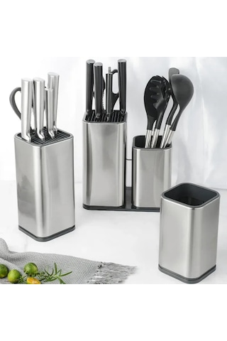 Wezone Stokeleme Kutusu İle Çelik Bıçak Tutucu, Ev Ofis Mutfak Gereci, Çeşitli Gereçleri Saklamak İçin Serbest Takılabilir Tasarım Diğer