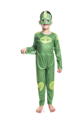 Sincapdükkan Pjmaskeli Çocuk Kostümleri Kertenkele 2-3 Yaş Çocuk Kostümü - Parti Kostümleri Yeşil