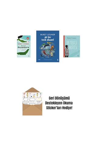İki Yeşil Su Susamuru Midi Boy + Ah Bir Kedi Olsam + Bir Yılbaşı Hikâyesi + Okuma Sticker'ları