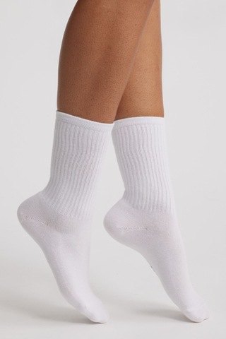 Ozzy Socks 6 Çift Logosuz Beyaz Dikişsiz Pamuklu Tenis Unisex Soket Çorap Beyaz