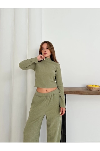 Balıkçı Yaka Örme Takım Mint St265865 Mint
