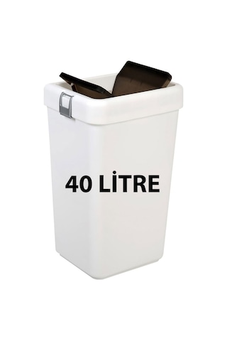 Technow Motek COB-412 40 Litre Kilitli Hassas Kapaklı Çöp Kutusu Kovası + Temizlik Seti