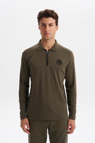 Arma Erkek Slim Fit Fermuarlı Polo Yaka Sweatshirt İnce Modal Pamuk Elastan Karışımlı Örme İnterlok Kumaş K30554989102 Haki