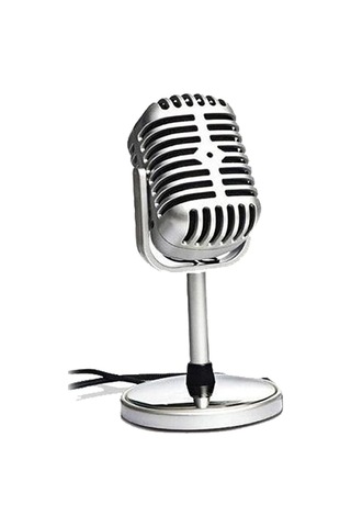 Retro Mikrofon Vintage Stil Mikrofon Kablolu Klasik Retro Kondenser Mikrofon Stand