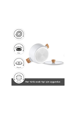Karaca x Refika Swiss Crystal Almond Cream 26 Cm K.Yarık Tencere Ind