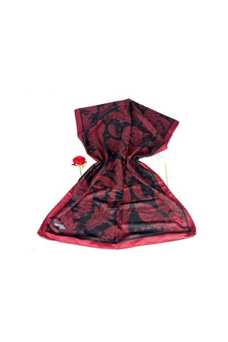 İPEKAL Soft Pamuk Şal-75 X 190 -06574 Kırmızı-Siyah