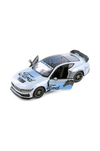 Kinsmart 2024 Ford Mustang Dark Horse 1:38 Çek Bırak Metal Model Araba Gri - Özel Livery Seri