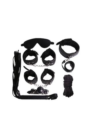 Riverworld River World Siyah Renkte 8 Parçalık Kırbac Ve Peluşlu Kelepçe Seti Çok Renkli