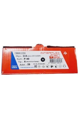 Fiber Disk Zımpara Interflex V115 40 Kum - 25 Adet