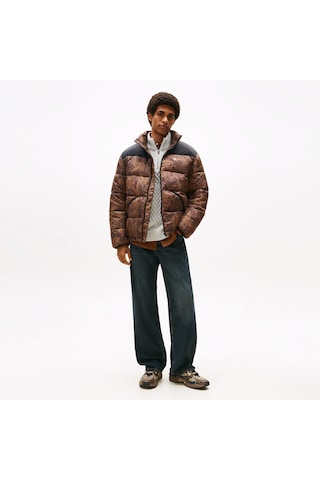 Tommy Hilfiger Jeans Vail Puffer Erkek Kahverengi Mont Dm0dm22037 Kahverengi