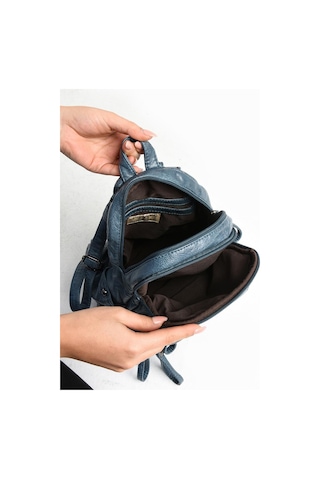 Y.s.deri Mini Boy Kadın Sırt Çantası Vegan Deri Bayan Sırt Çantası 27 20 Cm Yumuşak Doku Çok Cepli 001