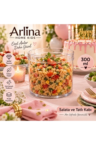 10 Lu Plastik Şeffaf Sunum Kabı 300 Cc