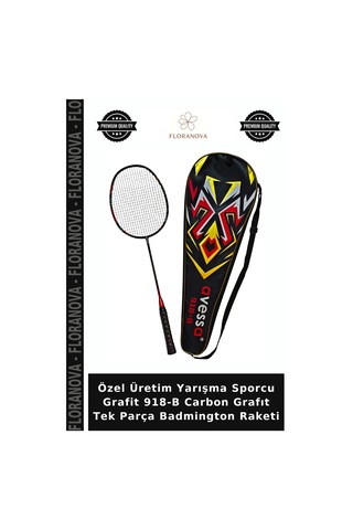 Özel Üretim Yarışma Sporcu Grafit 918-b Carbon Grafıt Tek Parça Badmington Raketi