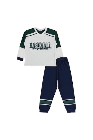 Civil Boys Baseball Baskılı 6-9 Yaş Pijama Takımı - Yeşil