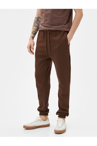 Koton Jogger Eşofman Altı Beli Bağcıklı Fermuar Detaylı Cepli Kahverengi 4sam40038mk 4SAM40038MK545 Kahverengi