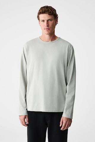 Grimelange Gravs Erkek %100 Pamuklu Yumuşak Kumaşlı Yuvarlak Yakalı Uzun Kollu Gri T-shirt Gri