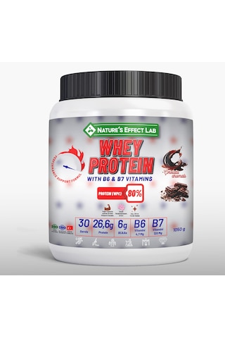 Whey Protein Wpc %80 -vitamin B6&b7 Takviyeli -enzim Destekli -çikolata Aromalı 1050gr 30 Servis
