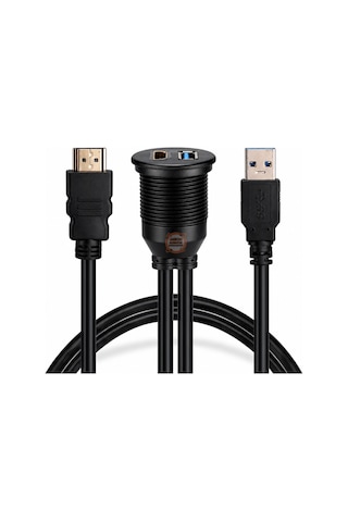 Usb Hdmı Panel 2 Metre Usb 3.0 + Hdmı Gömme Montaj Uzatma Kablosu