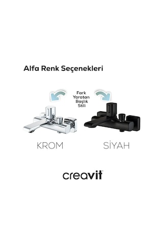 Creavit Alfa Lavabo Banyo Eviye Bataryası 3'lü Set AL1500S-AL2500S-AL8500S Siyah