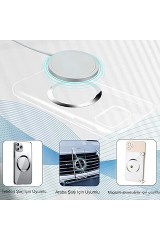 Power Metal Magsafe Halka Yüzük Ring İphone 8 Ve Üstü Model İle Uyumlu Gümüş 2&apos Li Paket Lvrng2