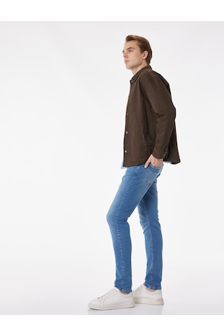Koton Düğmeli Cep Detaylı Normal Bel Slim Fit Jean Pantolon - Brad Jean Orta İndigo 6sam40115nd