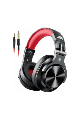 A71 Studio Hifi Kulak Üstü Kulaklık - 40khz Hi-res Audio, Çift Jak Girişli 3.5mm/6.35mm Kırmızı