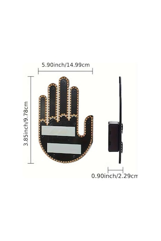 Kumandalı El Led Araba İçi 4 Farklı Mod El Orta Parmak Led Sarı