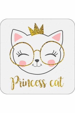 Ekru Kedi Temalı Banyo Halısı Klozet 2'li Paspas Seti Bs256n11