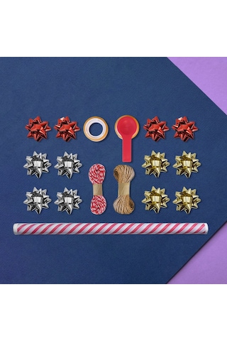 Kırmızı Verev Beyaz Ambalaj Kağıdı Seti 10 Rulo Kağıt 70x100 C