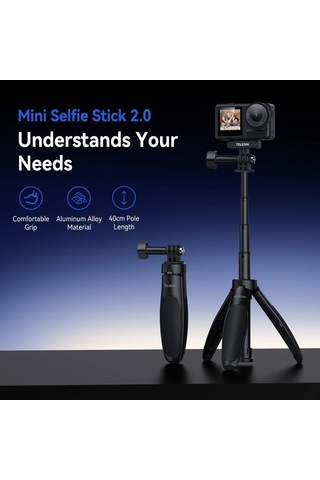 Createtech Mavic Eylem Kamera Tripod, Hareketli Ayarlı, Dayanıklı Model