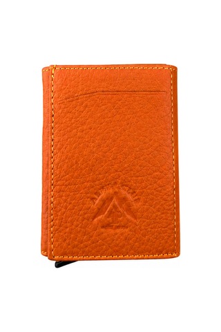 Alphaclub Bag Kadın Hakiki Deri Turuncu Cüzdan Ve Kartlık